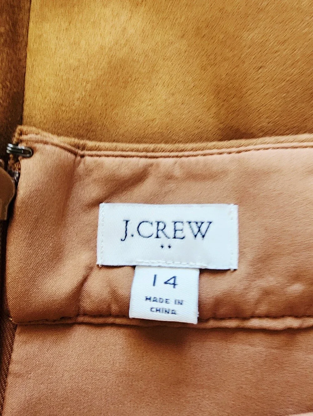 J. Crew Rust Brown Faux Suede Mini Skirt Size 14